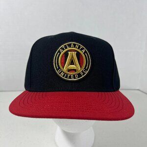MLS Mens One Size Black Red Atlanta United FC Iconic Adjustable Snapback Hat NWT